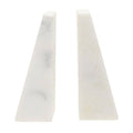 Set of 2 White Marble Bookends | Marris