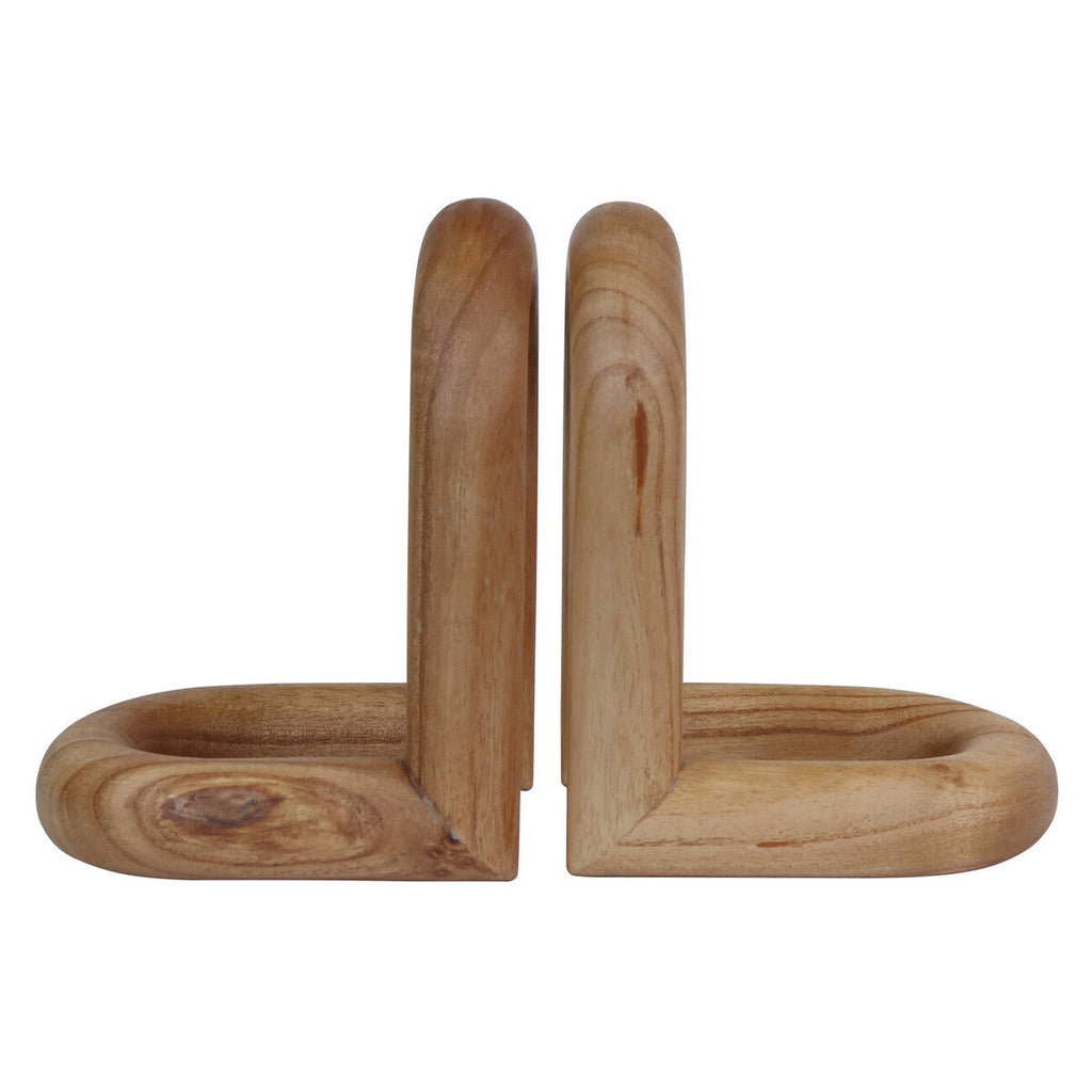 Natural Wood Set of 2 Bookends | Arlo