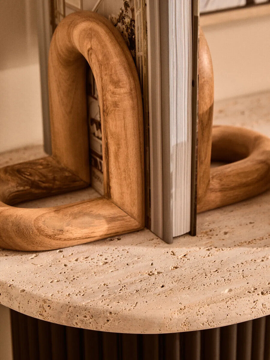 Natural Wood Set of 2 Bookends | Arlo