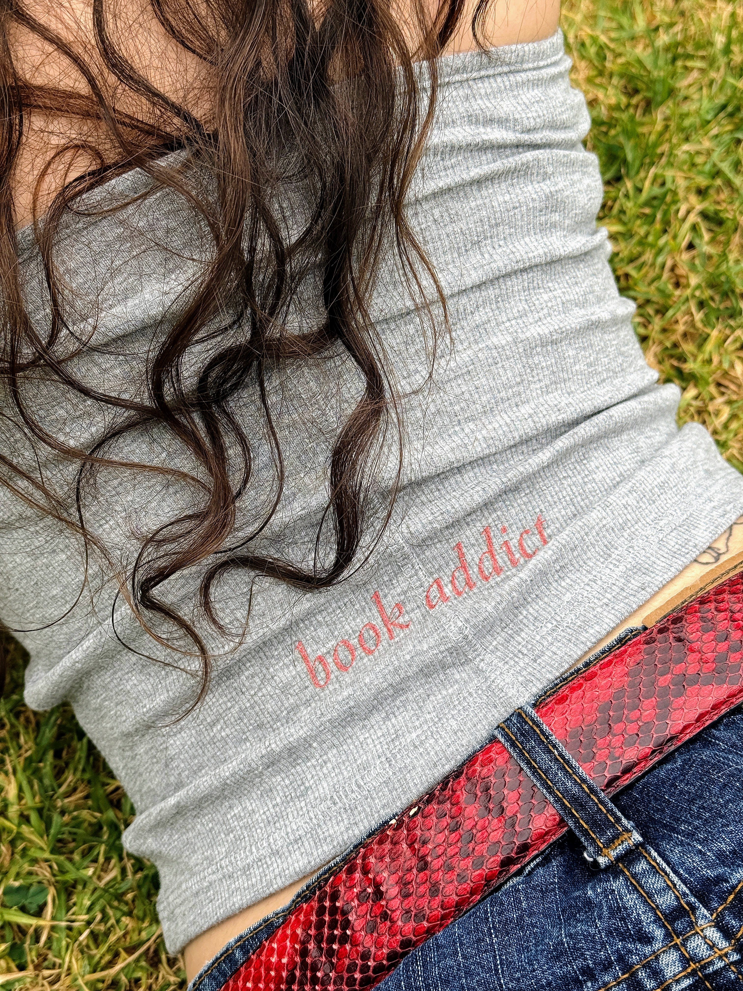 Book Addict Ribbed Henley Tank