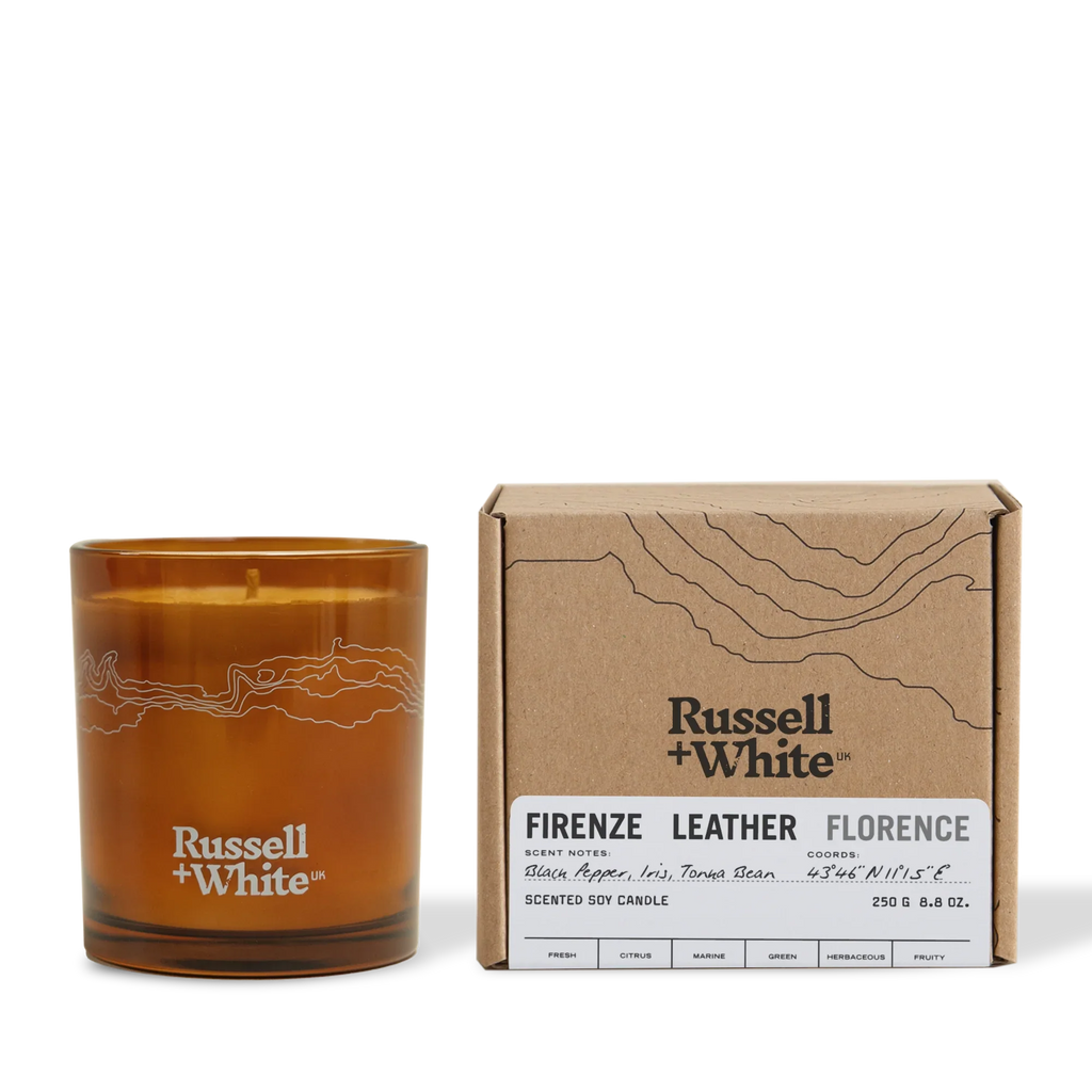 Firenze Leather 250g Scented Soy Candle