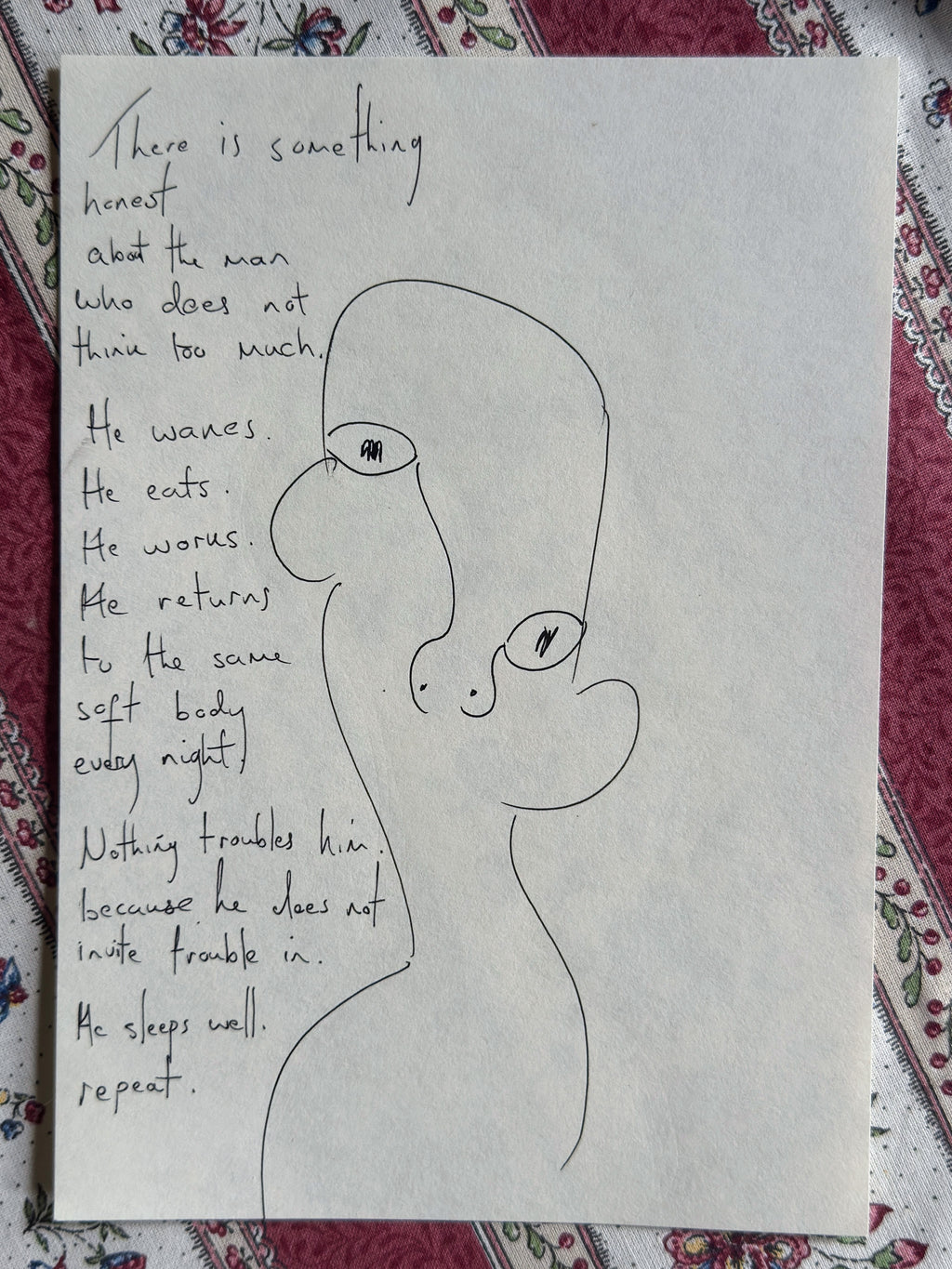 He Sleeps Well Poem