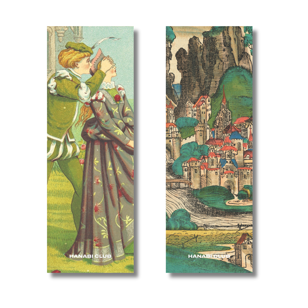 Once Upon a Time double-sided fairytale bookmark showing both illustrated sides