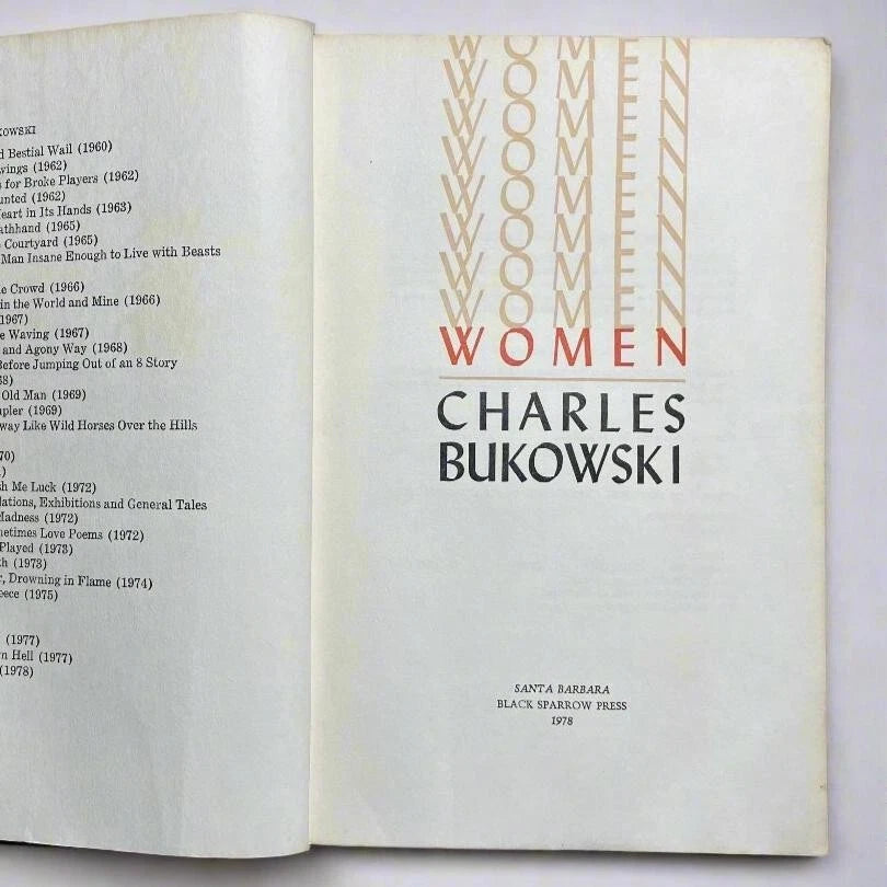 1978 WOMEN - Charles Bukowski 1st U.S. Edition HB - rare book