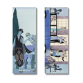 The Socialite double-sided Art Deco bookmark showing both designs