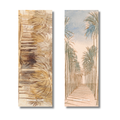 Under the Palms double-sided palm tree bookmark showing both illustrated sides